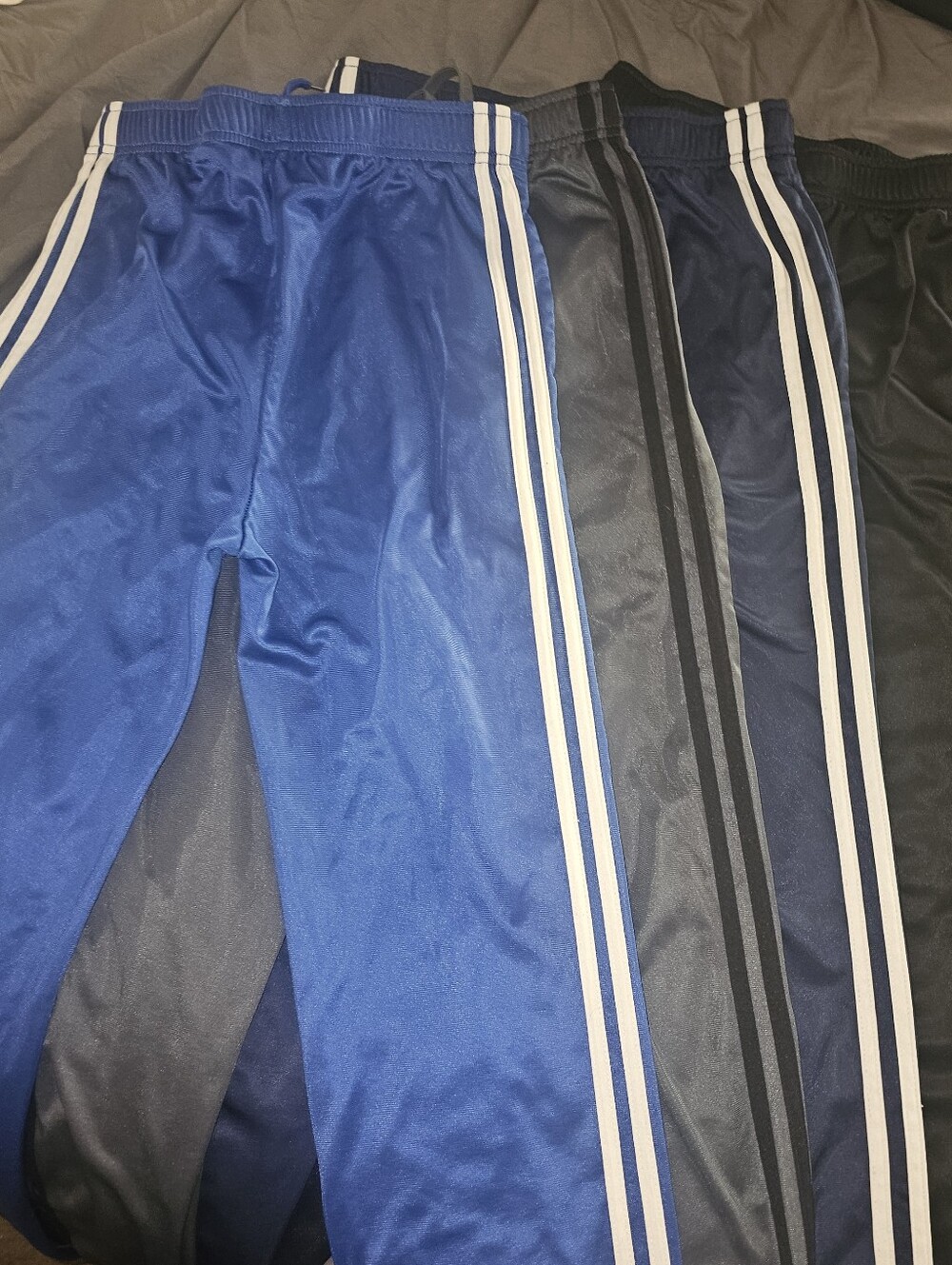 Kids Athletic Track Pants with Side Stripes - Blue